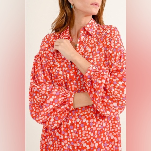 Molly Bracken Balloon Sleeves Shirt | Size Large - Picture 10 of 10